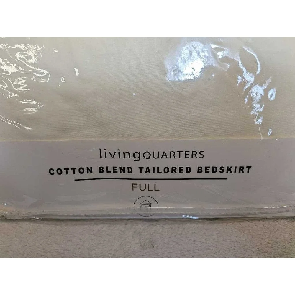 Living Quarters Full Tailored Bedskirt Cotton Blend Bone Solid Dust Ruffle